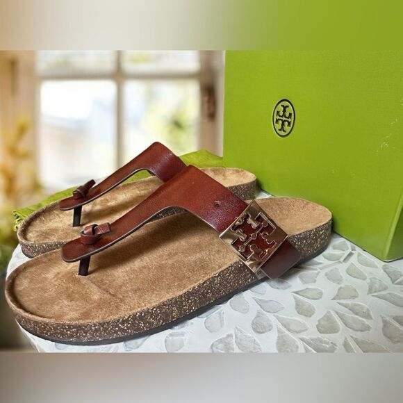 Tory Burch Womens Mellow Leather Flatform Slip On Sandals Shoes NWT - Picture 6 of 15